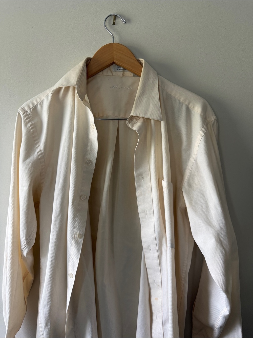 Men's Cream Button-Up Shirt Jacket